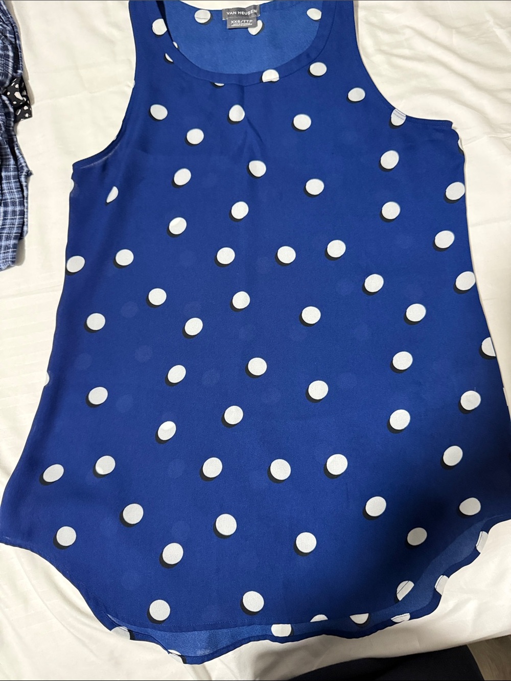 Van Heusen Royal Blue Polka Dot Sleeveless Top